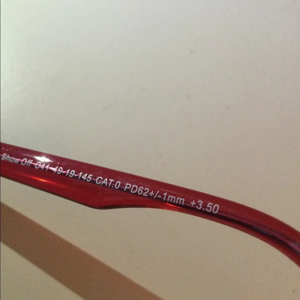 PRIVE REVAUX SHOW OFF BLUE LIGHT BLOCKING READING GLASSES RED +3.50 NEW